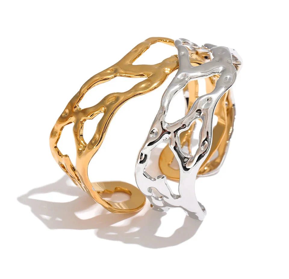 Pulseira Assimétrica Banhada a Ouro 18K